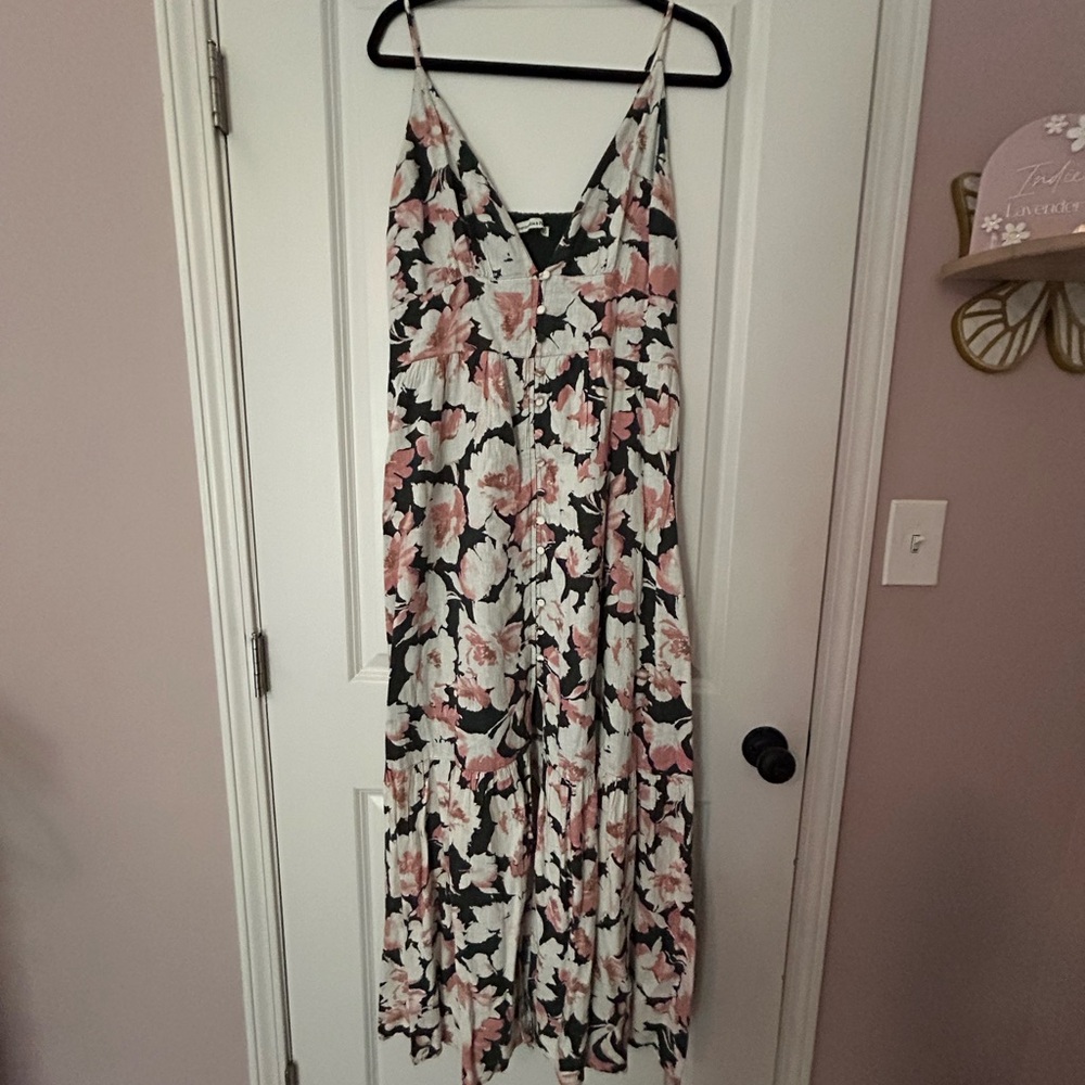 Abercrombie & Fitch Floral Button-Up Dress (L TALL)